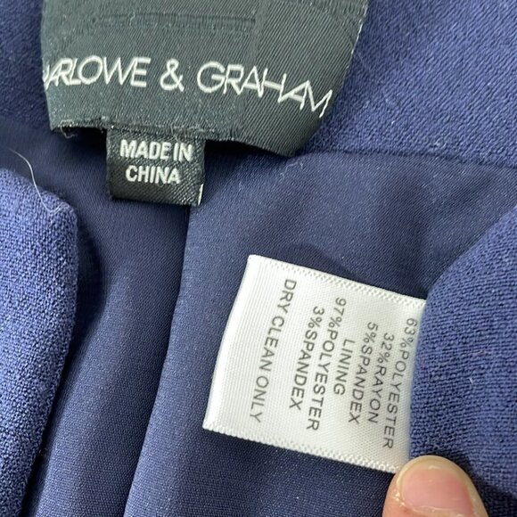 Harlowe & Graham Cardigan Jacket Open Front Blue Size Medium M - Picture 12 of 17